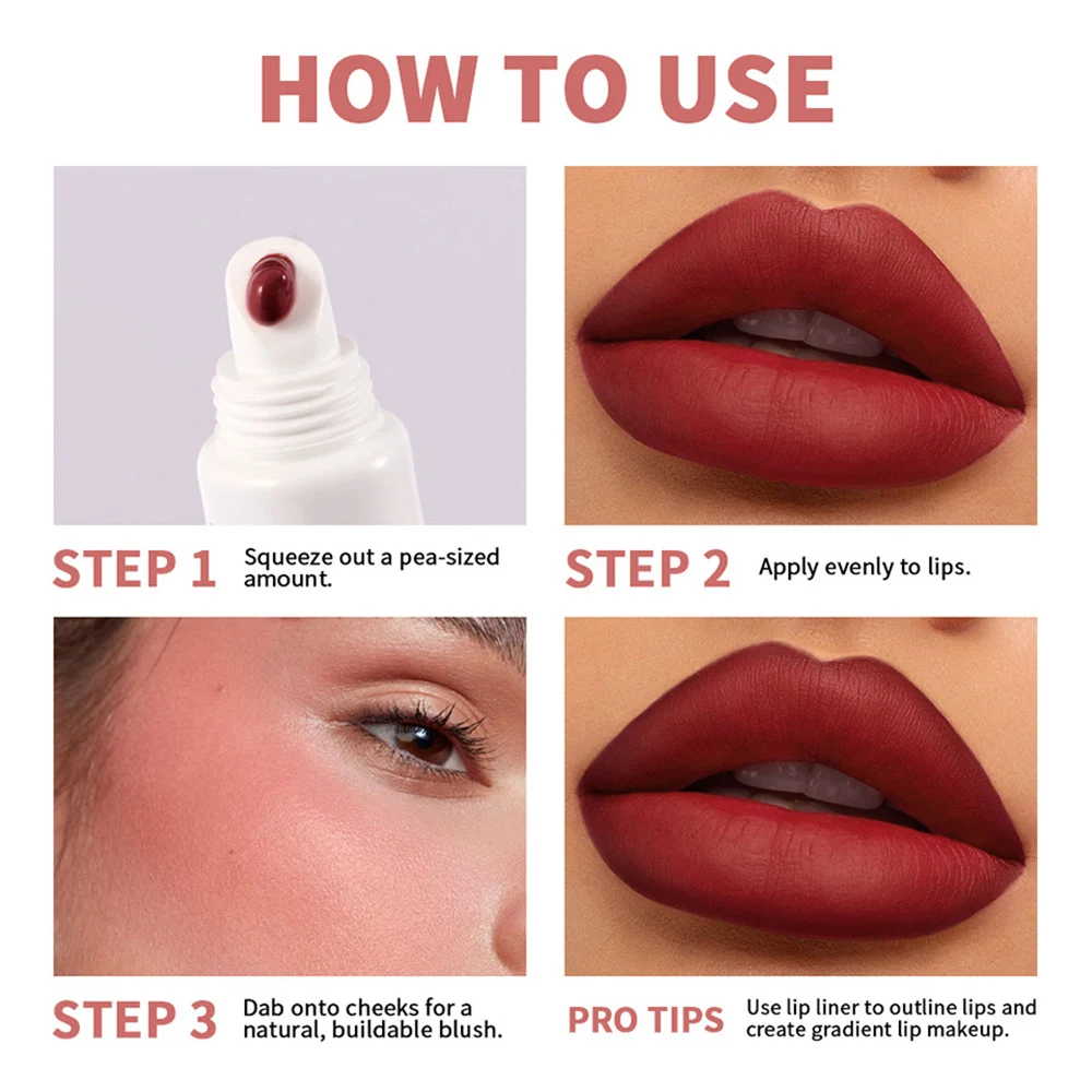 1 pedaço de primer labial, esmalte labial fosco delicado e suave, creme blush multiuso, presente de feriado de cosméticos femininos