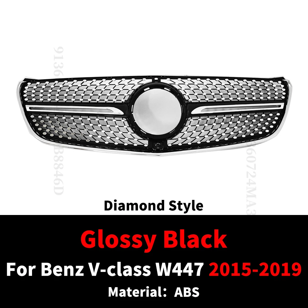 Geschikt voor Mercedes Benz V-Klasse W447 2015-2023 met mesh tuning Sport GT diamant stijl grille, radiator grille upgrade