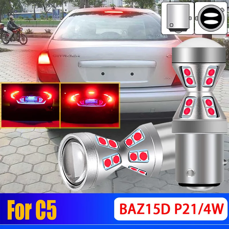 2Pcs High Bright Canbus No Error P21/4W 566 LED Stop Brake Light Bulbs BAZ15d 1122 7225 Lamps For Citroen C5 2001 2002 2003 2004