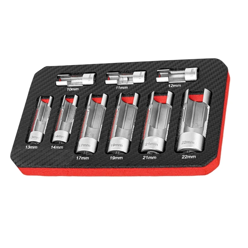 O2 Sensors Socket Set 9Pcs O2 Sensors Socket Set Sensors Removal Tool 10-22mm Sensors Wrench