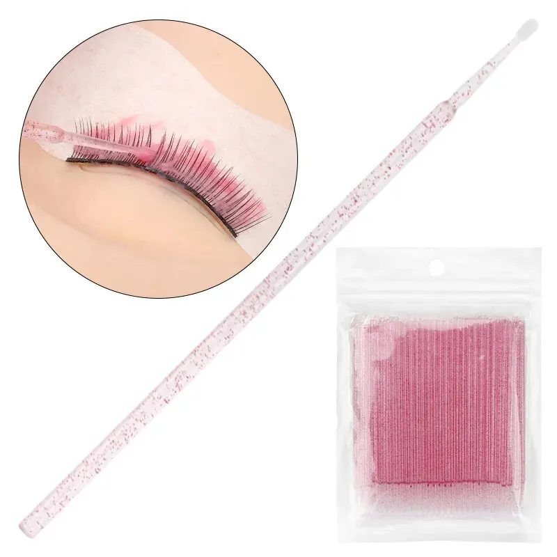 Descartável Micro Brush para remoção de cílios, Eyelash Extension Tools, Individual Lash, Cotonete, Maquiagem Tool, 100Pcs