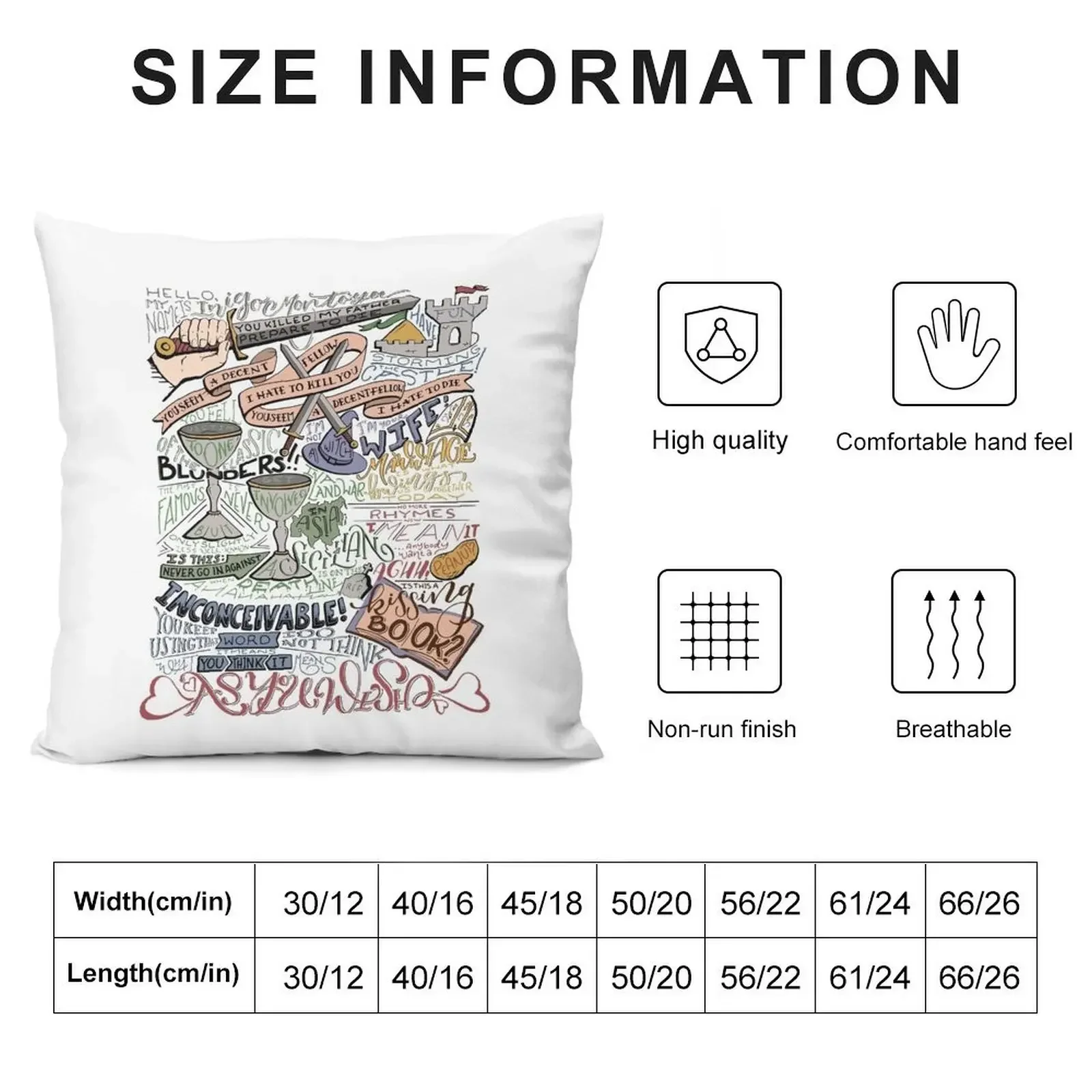 (Colorized) Princess Bride Quotes Throw Pillow Rectangular Cushion Cover Christmas Cushion For Home anime girl Pillowcase pillow