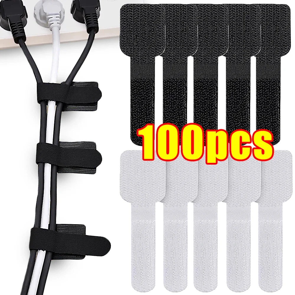 Attaches de câble réutilisables auto-adhésives en nylon, attaches de câble, bande de rangement, gestion de bureau