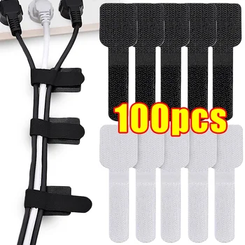 Attaches de câble réutilisables auto-adhésives en nylon, attaches de câble, bande de rangement, gestion de bureau