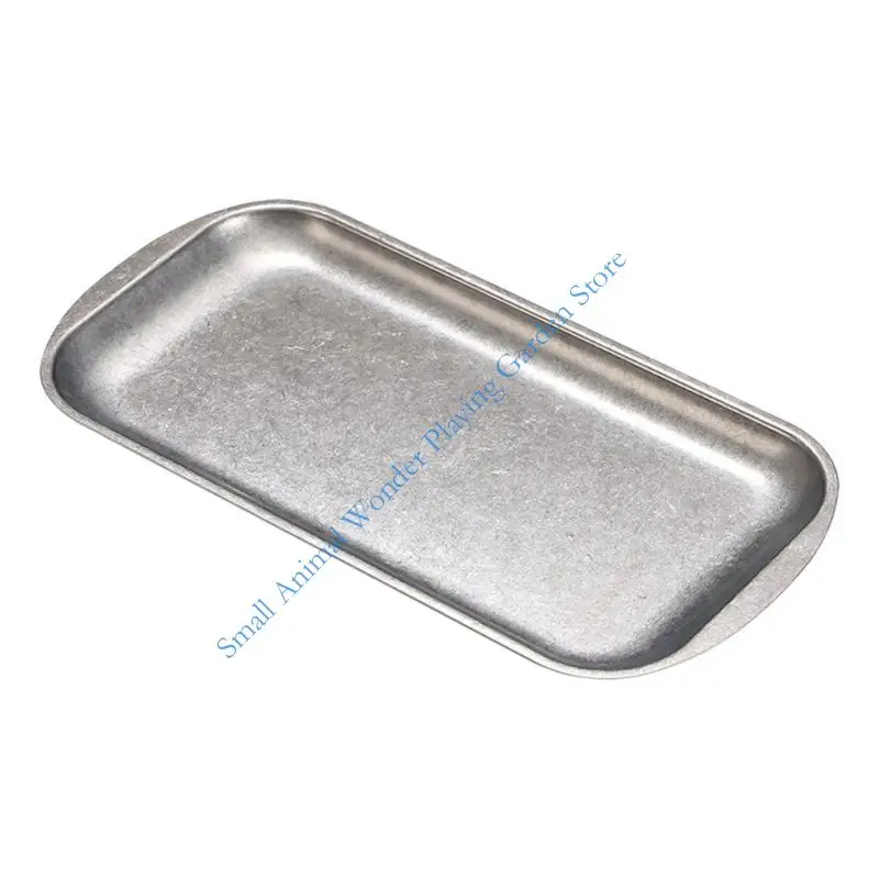 304 Stainless Steel Snacks Serving Tray with Shallow Raised Edges for Dessert, Fruit, Drink, and Tableware at Homes