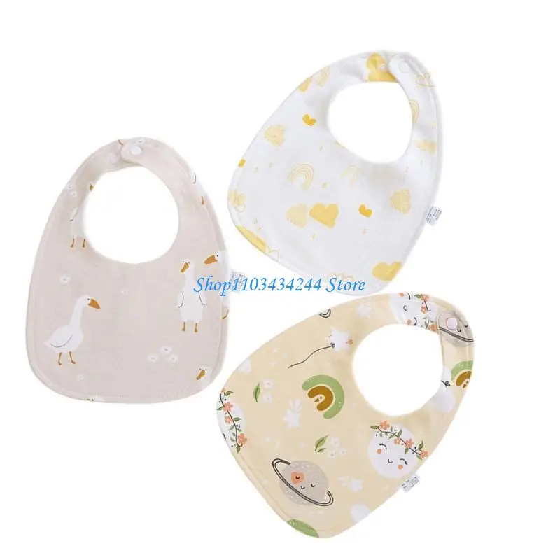 

3Pcs/Pack Baby Burp Cloths Nursing Bibs Kid Drooling Apron with Cartoon Pattern