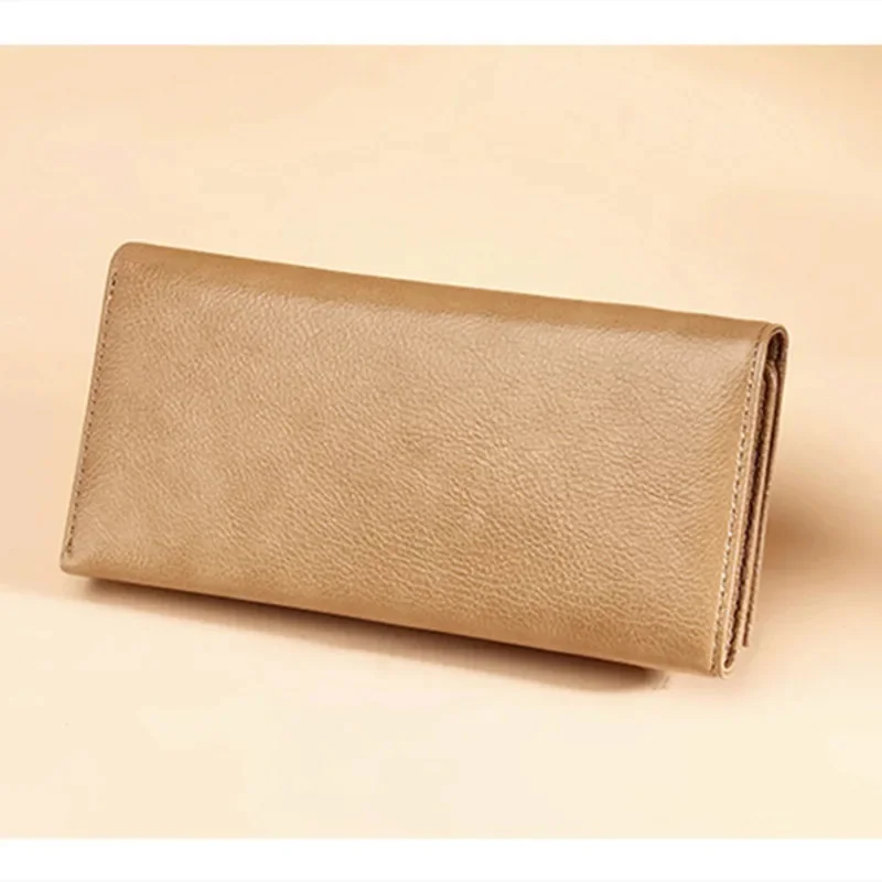 New Ladies PU Korean Version Long Clutch Small Fresh Tri-fold Wallet Fashion Zipper Buckle Coin Purse