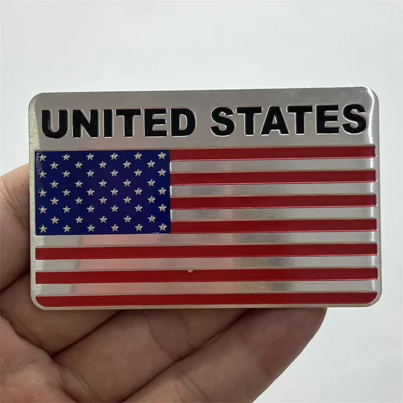 High-quality Metal Aluminum Alloy Germany France United States Flag Car Stickers for Car Bike Scratch Cover Decoration