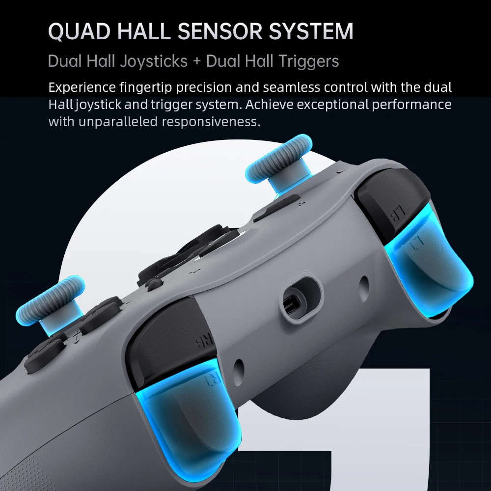 MACHENIKE G1 draadloze gamingcontroller met 1K stuursnelheid Hall-effect trigger-joystick voor Nintendo Switch PC iOS Android