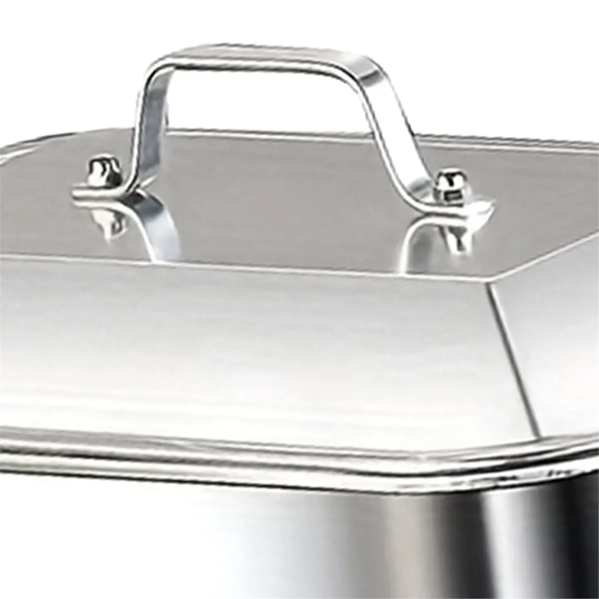2026 New Stainless Steel Rectangular Deep Tray with Handle Rust-Proof Multi-Purpose Food Storage Tray for Kitchen Use Tools