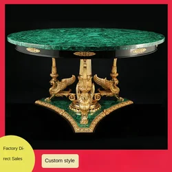 Peacock stone dining table customized luxury luxury stone collection high-end countertop customized gem grade coffee table table