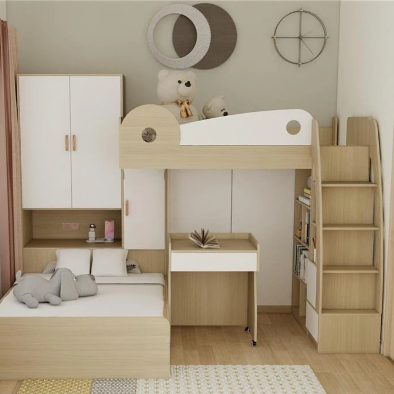

Children's two-layer upper and lower bunk, two-layer double-layer adults, high and low upper floors, under the bed, desk