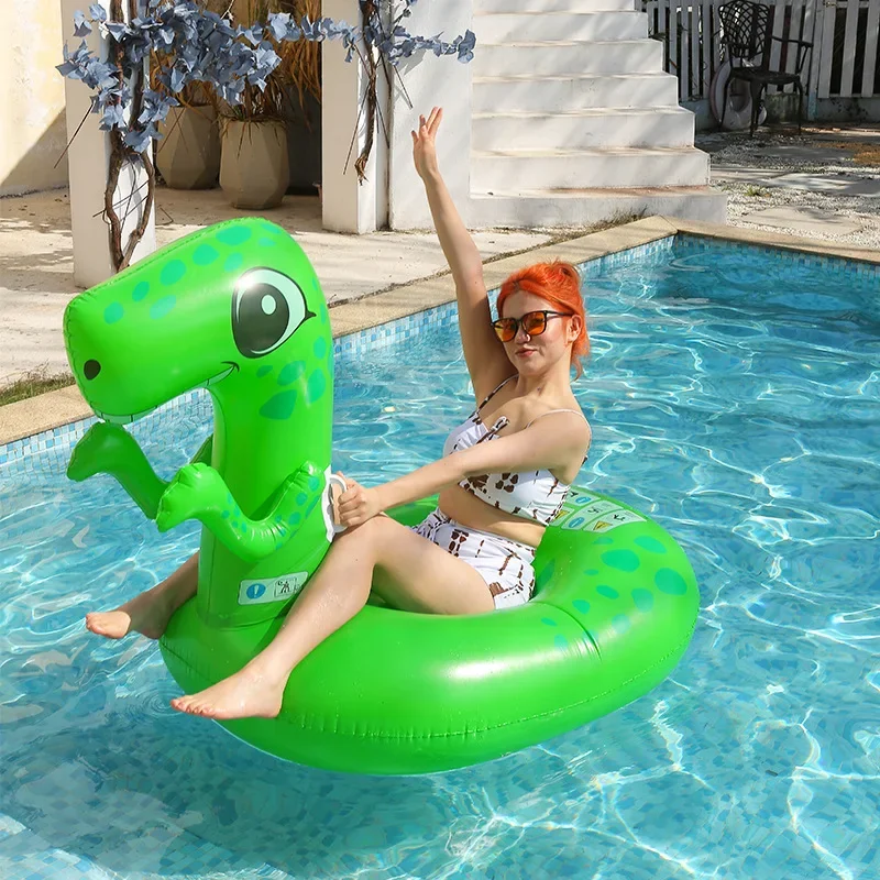 Giant Dinosaur Cartoon Inflatable Seahorse Alpaca Shape for Adult Kids Circle Pool Party Toys Ride-On Air Mattress Swimming Ring