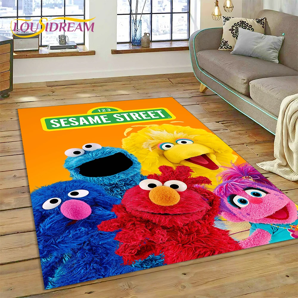 3D Cartoon S-Sesame Street Rug Carpet for Living Room Bedroom Home Decor,Floor Mat Non-slip Decoration for Sofa Doormat Kid Gift