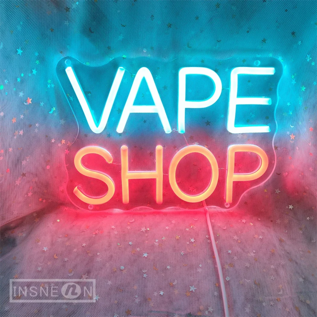 Imagem -02 - Usb Powered Neon Sign Light Loja Vape Presente Ideal Fácil de Usar Homem Caverna Quarto Loja Decoração de Negócios Wall Mount Led Signs