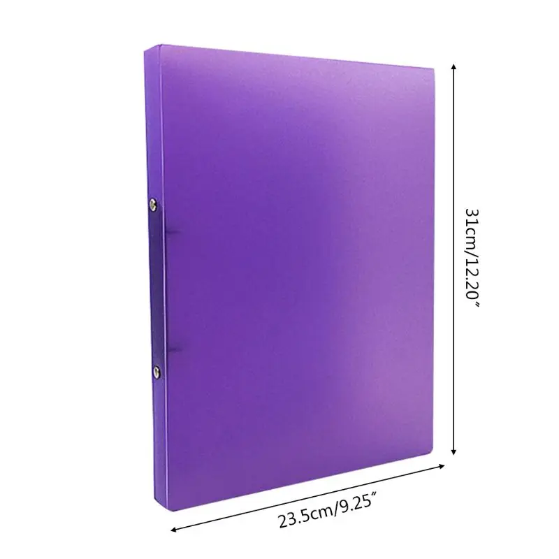 A4 Ring Binder Colorured Transparent Loose-leaf Paper File Folder School Office Document Storage Supply