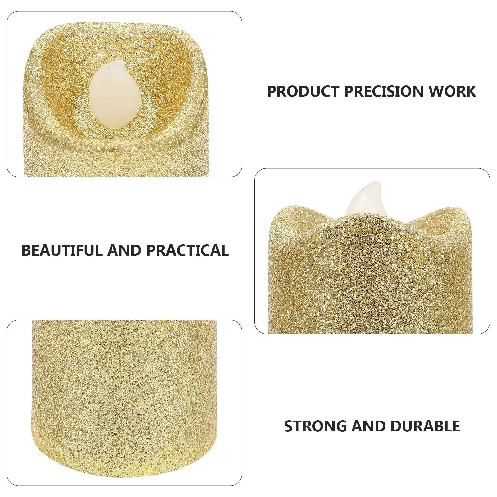 24 Pcs Wave Powder Lamp Fake Small Candles Lights Tea Decoration Plastic Christmas Home Electronic Wax