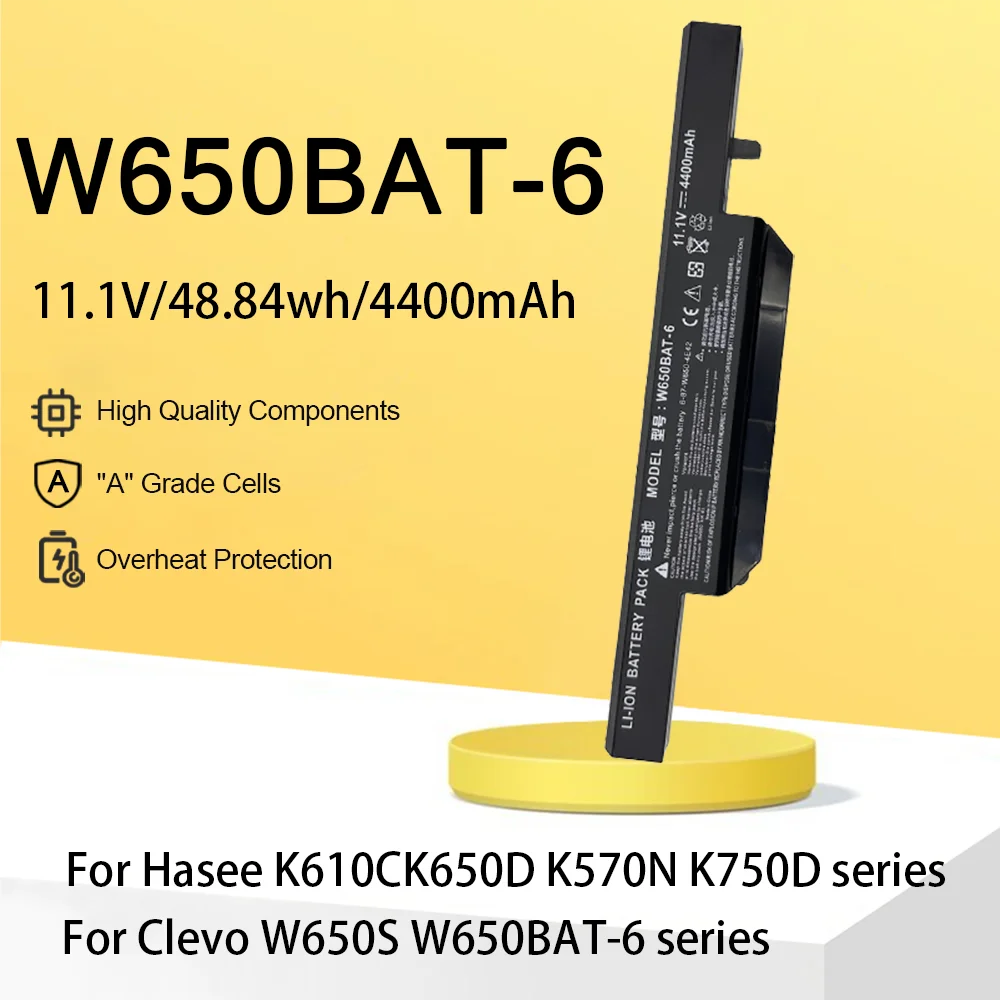 

W650BAT-6 11.1V Laptop Battery for Hasee K610C K650D K750D K570N K710C K590C K750D G150SG G150S G150TC G150MG W650S W650RC