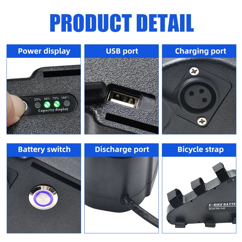 52V 28Ah Triangle Ebike Battery Pack 36V 48V 25.6Ah 60V Downtube Triangle Lithium ion Batteries Mountain Bike - Image 3
