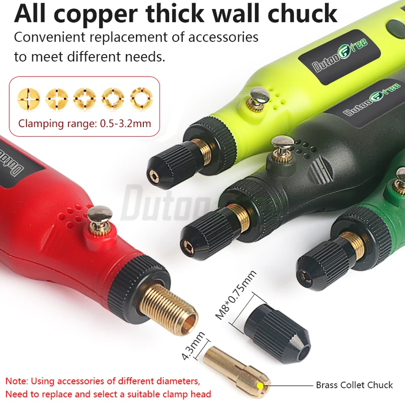 5000r-15000r/min USB Wireless Mini Electric Drill Rotary Tool Woodworking Engraving Pen Dremel Tools for Jewelry Metal Glass