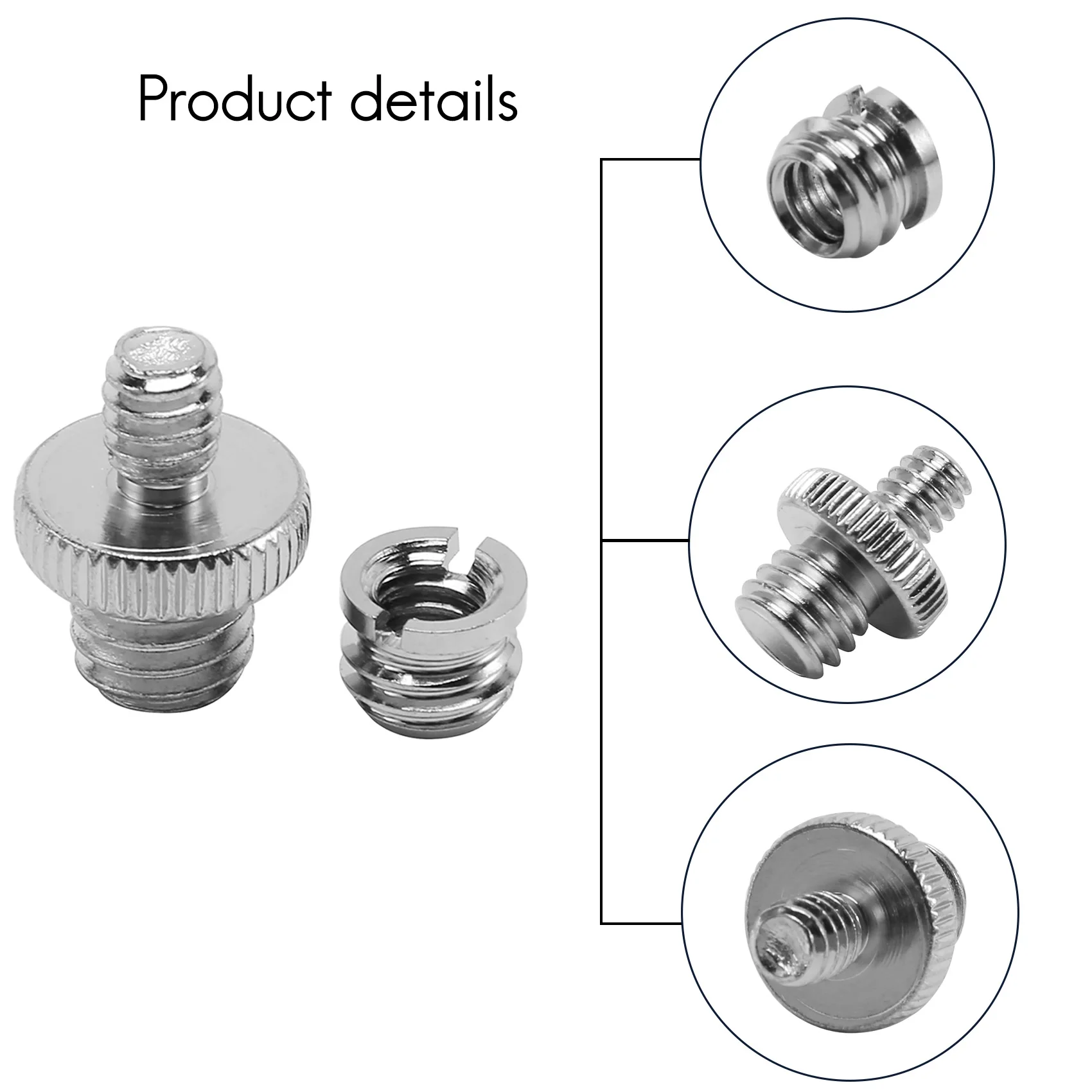 AEE7-1/4 Inch And 3/8 Inch Camera Screw Adapter Converter Threaded Mount Set For Tripod Monopod Ballhead Light Stand Shoulder Ri