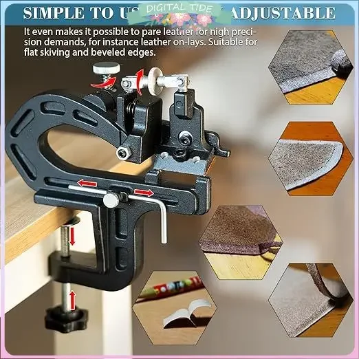 Manual Leather Skiving Machine Edge Cutting Splitting Device Vegetable Tanned Leather DIY