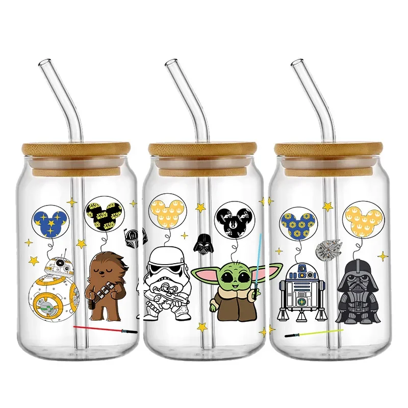 Cartoon Magical Elves UV DTF Wrap For 16oz Glass Cup Wraps Transfer Sticker Custom Sticker Labels DIY Logo Selfadhesive Durable