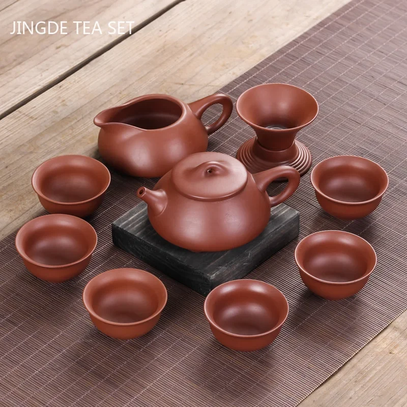 

Authentic Yixing Purple Sand Tea Set Travel Portable Tea Set One Pot of Six Cups Tea Sets Suit Chinese Tea Ceremony Supplies