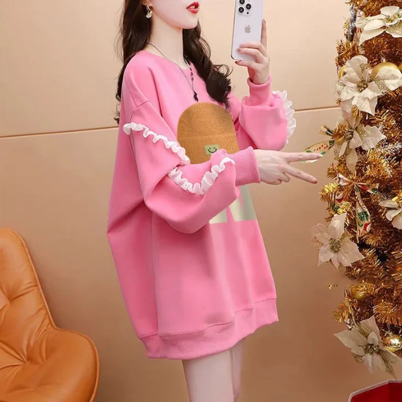 Pullover femminile girocollo ampio Top in promozione Felpe da donna firmate di moda Harajuku novità essenziali di base abbinate