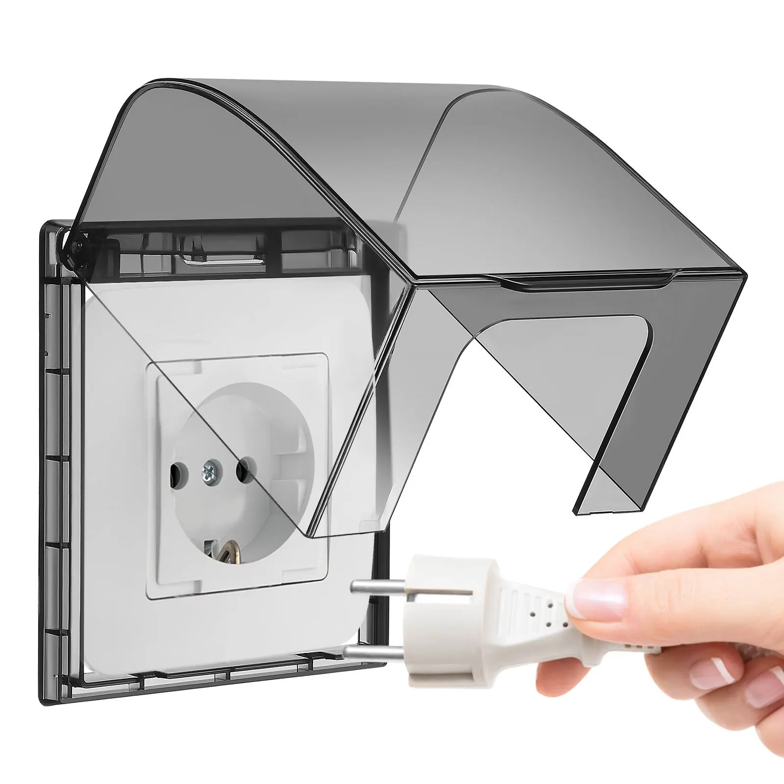 

Transparent Waterproof Socket Cover Durable Plastic Wall Outlet Protector for Electrical Outlet Protection in Bathrooms Offices