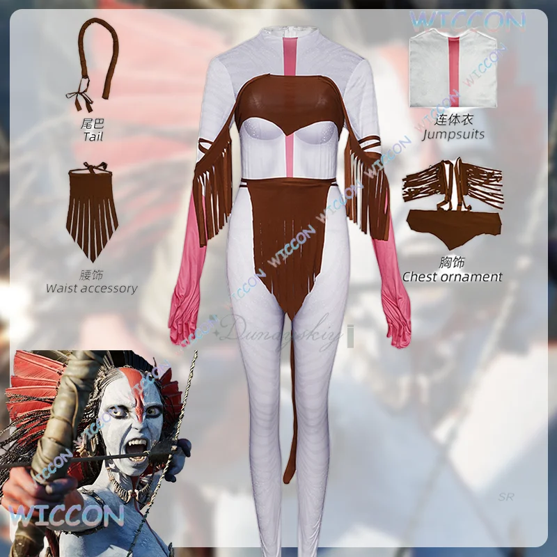 

Dunayskiy/Varang Cosplay Costume Bodysuit Avatar Alien Female Leader Role-play Women And Men Halloween Party Carnival Suit Stran