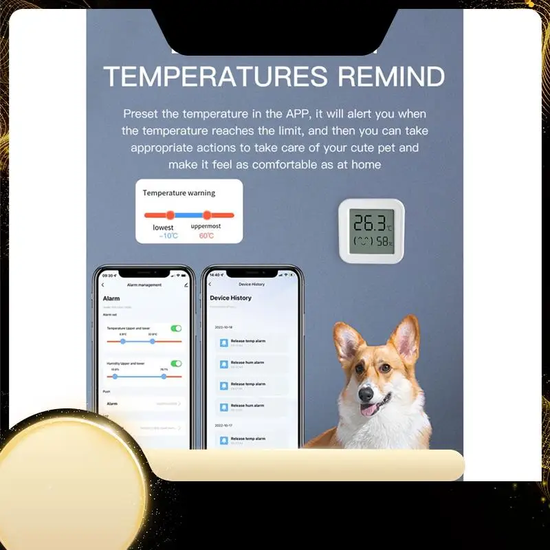 Sensor Kelembaban Suhu Tuya Zigbee dengan Layar LCD Monitor Aplikasi Pintar Waktu Nyata dari Jarak Jauh untuk Alexa/Google Home