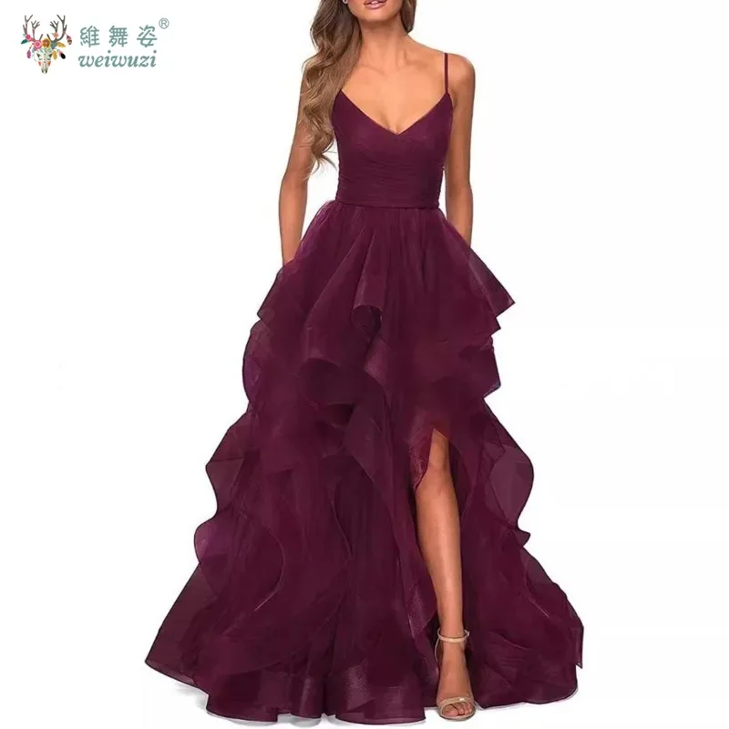 Elegante cinta de espaguete noite vestido fofo palco performance traje muito sexy princesa aniversário luxo requintado vestido extravagante