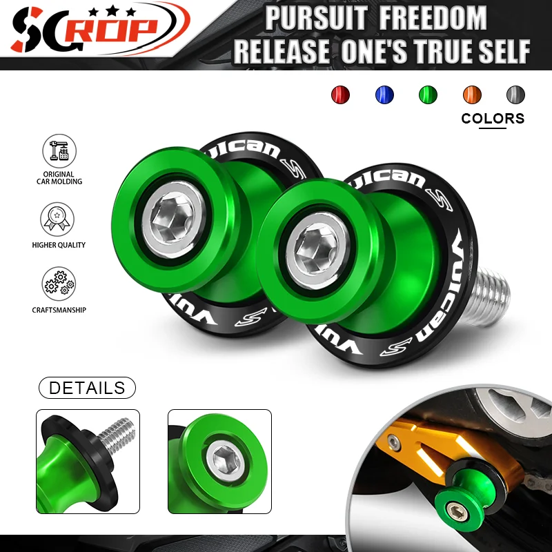 

New Motorcycle CNC Rear Arm Stand Screws Protector For Vulcan S 650 2015-2023 2024 M8 Swingarm Spools Slider Accessories vulcans