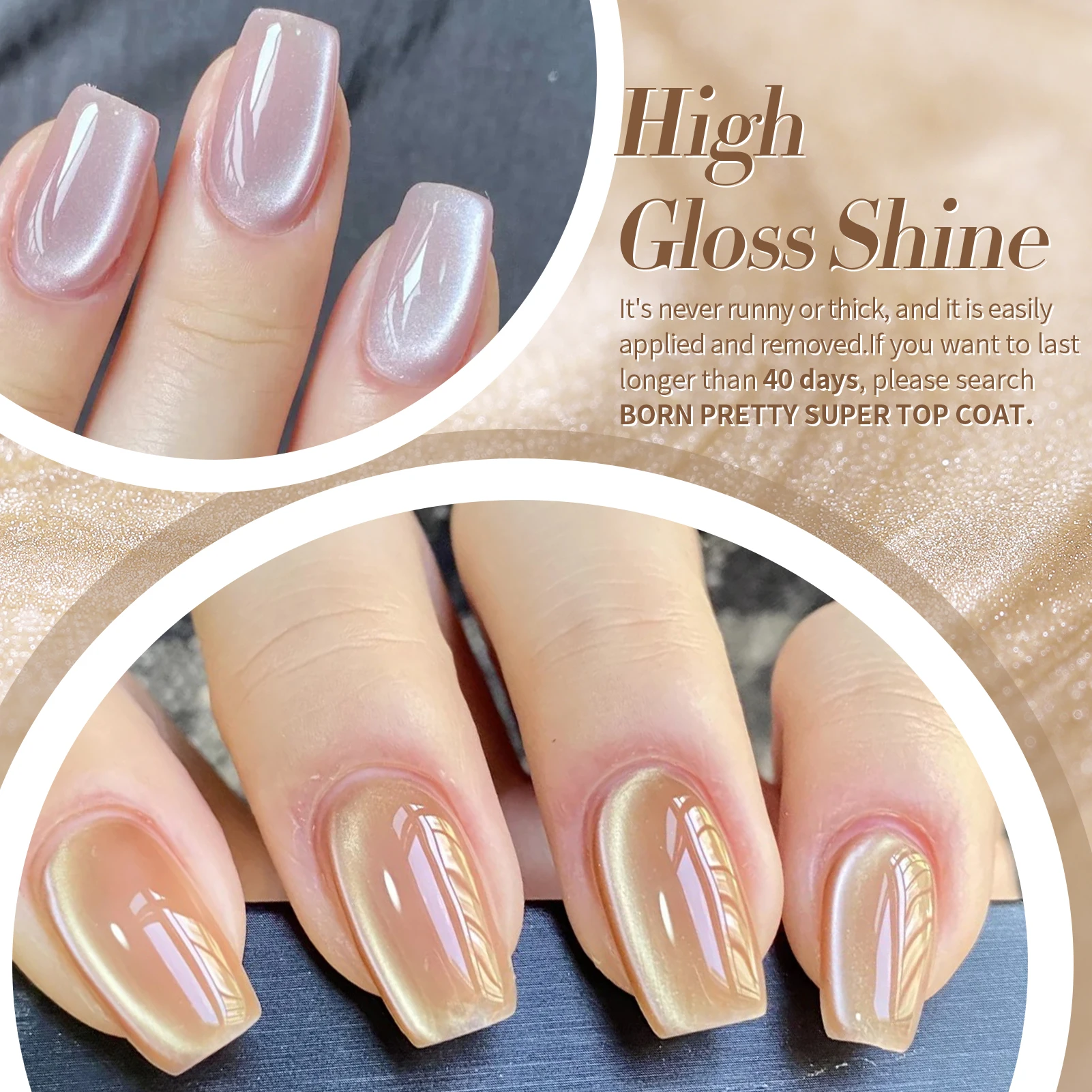 BORN PRETTY Moonlight Glitter Cat Smalto gel magnetico per unghie 4/6 bottiglie Perline di vetro Semi permanente Soak Off Kit set di vernici UV