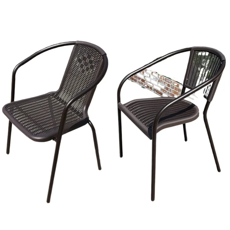 Outdoor  balcony courtyard leisure stool dining milk tea shop stall outdoor table and chair back chair single