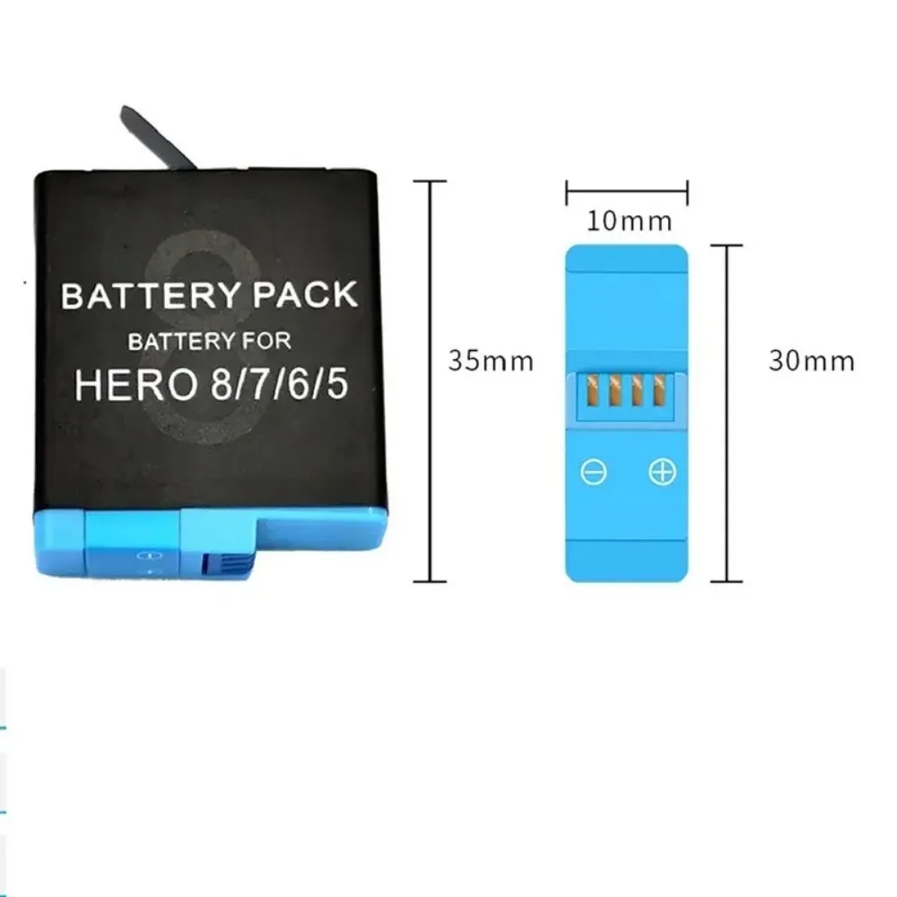 1220mAh Rechargeable Battery for Gopro Hero 8 7 6 5 and Triple Charger for Gopro Hero Action Sports Video Camera Accessories