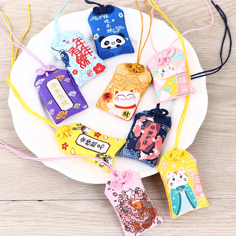 ST 1pc new 6*4cm Japanese Prayer Omamori Pray Fortune Beauty Health Guard Talisman Pendant
