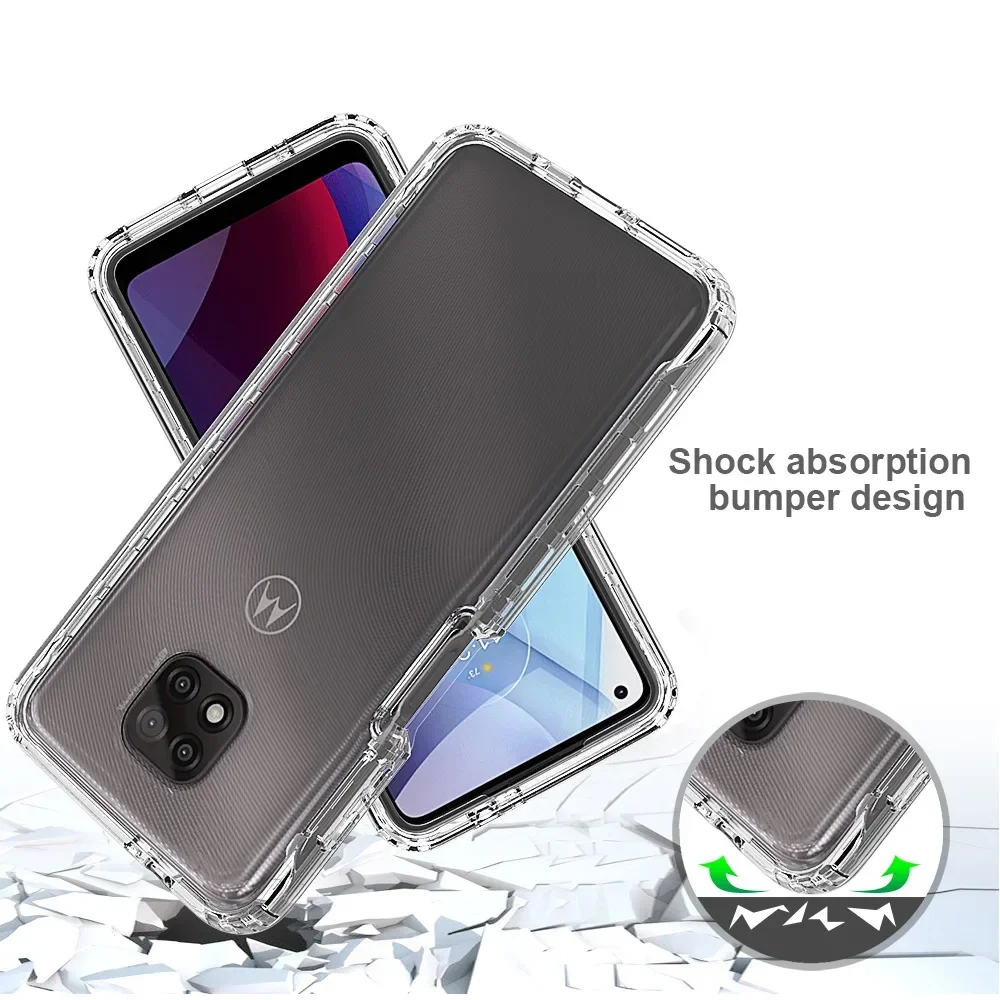 Candy Color TPU/PC Transparent Case for Motorola Moto G Power 2021 Hybrid Shockproof Protection Shell Dual Layer Back Cover