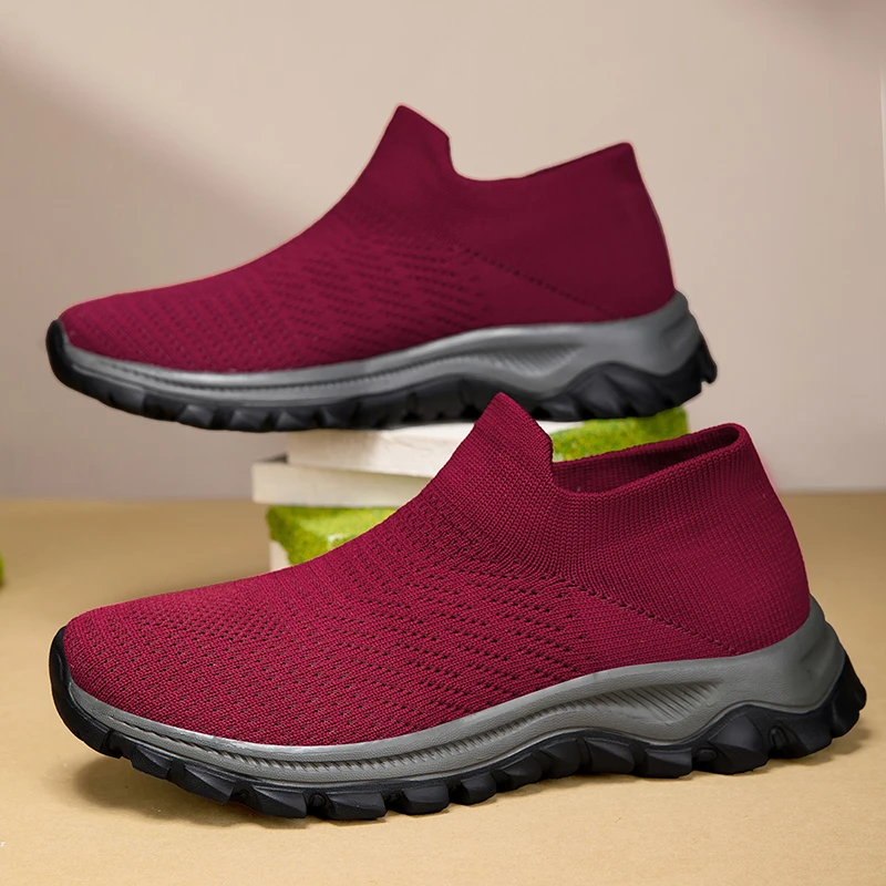 

Женская прогулочная обувь с дышащей сеткой, легкие повседневные кроссовки без шнуровки, удобные лоферы на плоской подошве для повседневной ходьбы для мужчин