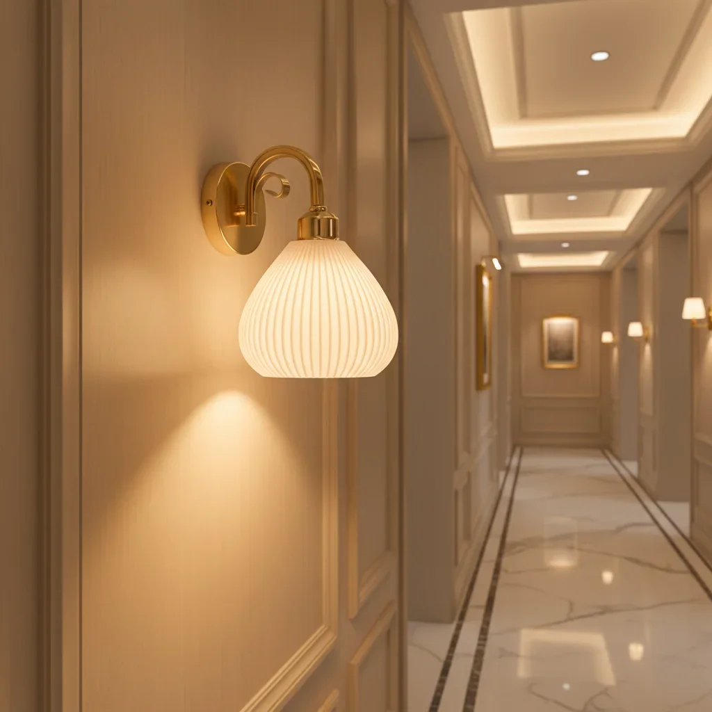 Modern Simple Soft Style Wall Lamp Metal Body Gold Color Bedroom Decor Sconce Light LED Acrylic Lampshade Corridor Wall Lustre