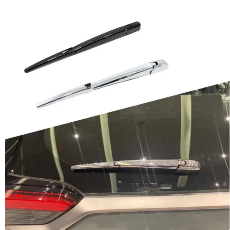For Toyota RAV4 2019 2020 2021 2022 2023 Car Cover ABS Rear Back Glass Wiper Wash Nozzle Frame Trim Tail Window Trims Stick 3PCs