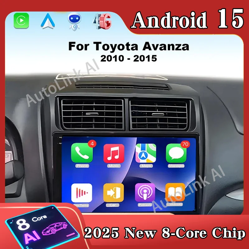 Android 15 Carplay para Toyota Avanza 2010 - 2015 Radio de coche Auto 4G GPS navegación reproductor de vídeo Multimedia estéreo