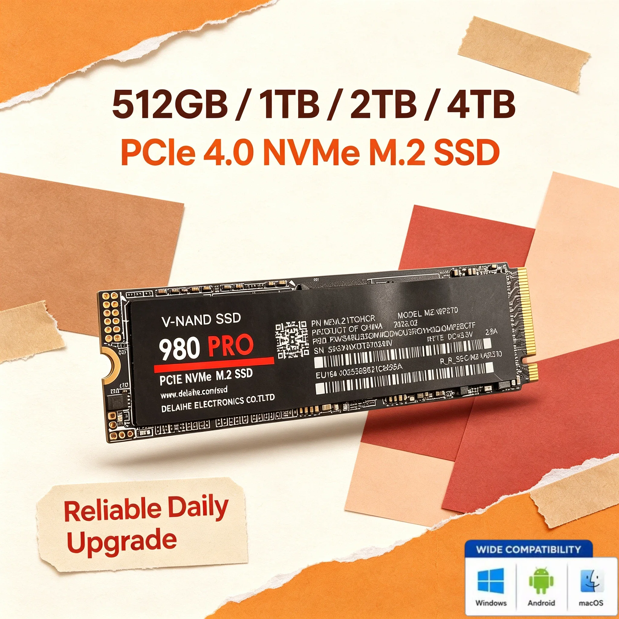 M.2 NVMe NGFF Internal SSD 512GB 1TB 2TB 4TB Hard Disk Drive for Gaming Laptop Desktop Computer Pro Max Elite Unit System