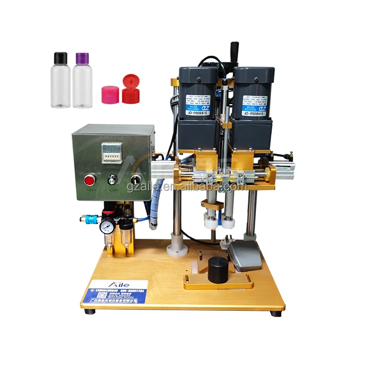 

Aile Desktop Semi Automatic Small Capping Machine for Food & Chemical Plastic Bottles Pump Driven 1 Year Warranty