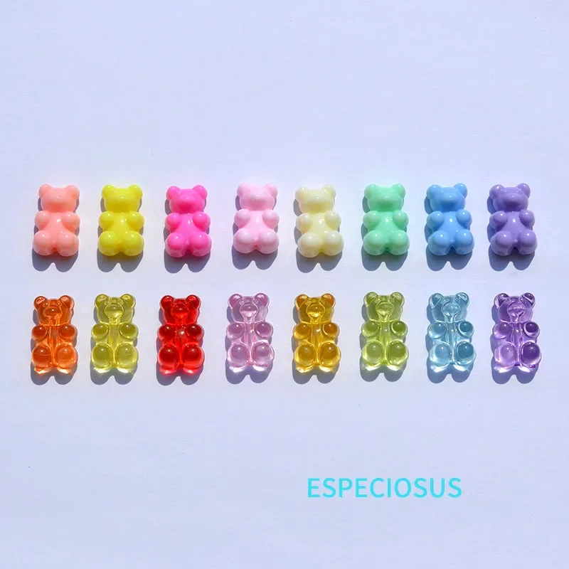 Rainbow Multi Color Acrylic Pendant Departments 18MM Earring Fitting Cute Bear Loose Beads Bracelet Charms DIY Jewelry Accessory