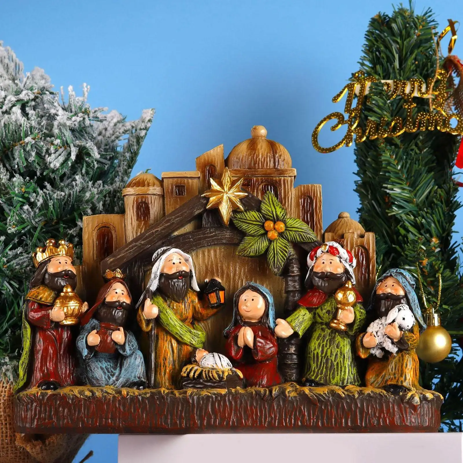 Lighted Christmas Nativity Scene Miniature Xmas Collection Lovely Xmas Gift