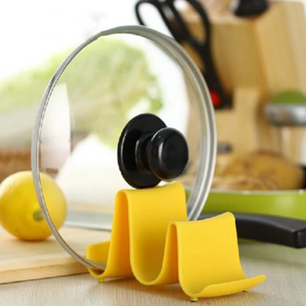 

4 Pcs Lid Rack Colorful Pot Stand 3 Tier Bracket Spoon Holder Kitchen Pan Cover Shelf
