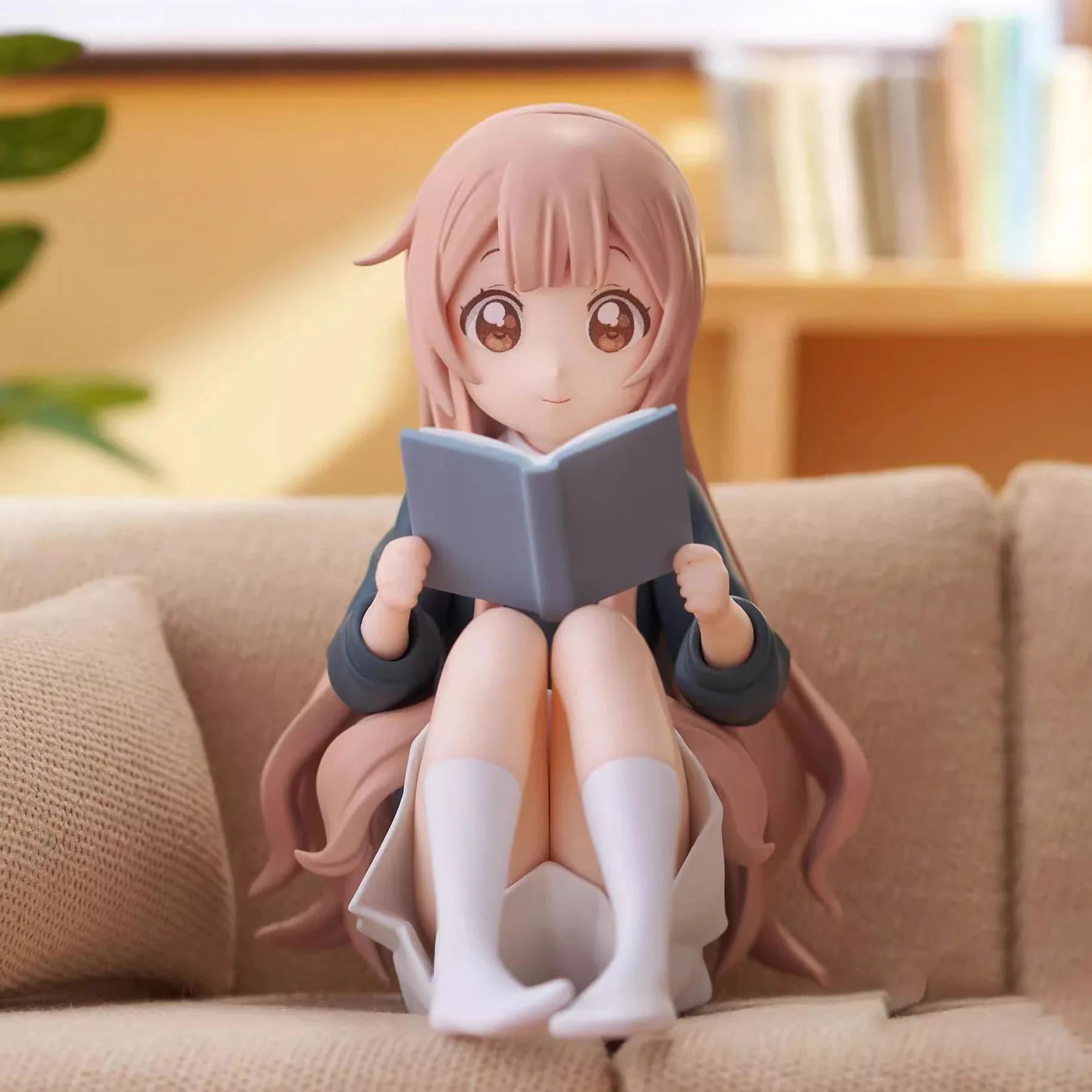 

Anime Character Beautiful Girl Figurine, Hanako Oomuro Reading Posture Figurine Desktop Ornament Small Figurines & Miniatures
