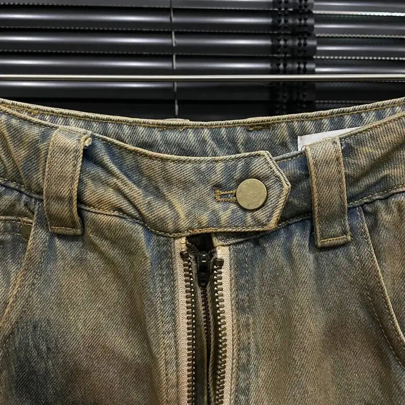 ANJY Herfst Nieuwe Vrouwen Trendy Jeans Twee Manieren Van Dragen Culottes Verontruste Denim Rok Rits Ontwerp Punk Streetwear Broek A9601